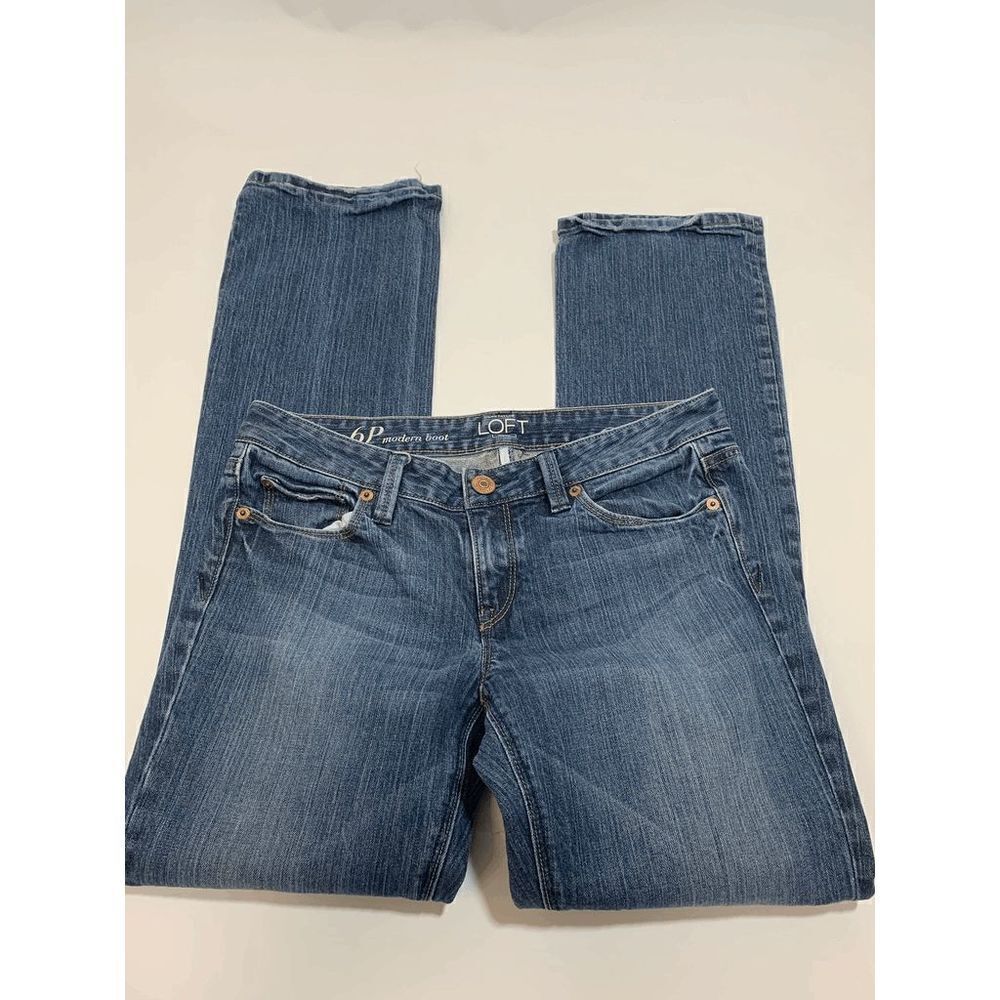 Ann Taylor LOFT Womens Denim Jeans Modern Boot Blue Wash Size 6P - Picture 5 of 7